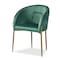 Baxton Studio Ballard Glam and Luxe Green Velvet Upholstered and Gold Finished Metal Dining Chair 192-11779-ZORO - alternate 4